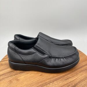 SAS Gore Shoes Mens Size 14 WW Black Leather Non Slip Work Loafers Casual